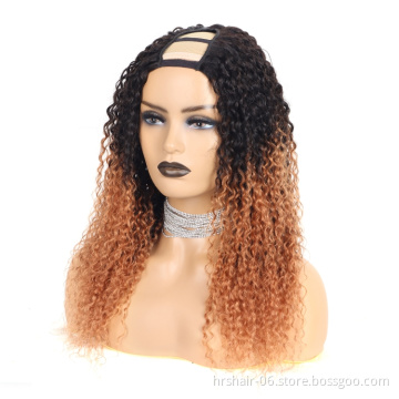 U part wig real hair wig natural black straight body loose deep water wig